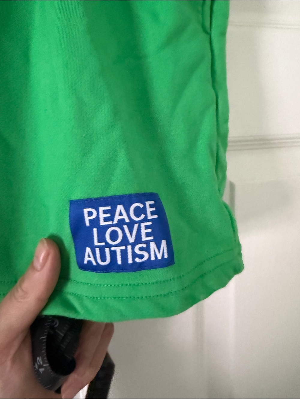 Lime French Terry Shorts NWOT peace Love autism shorts size XL PLA - Picture 3 of 5